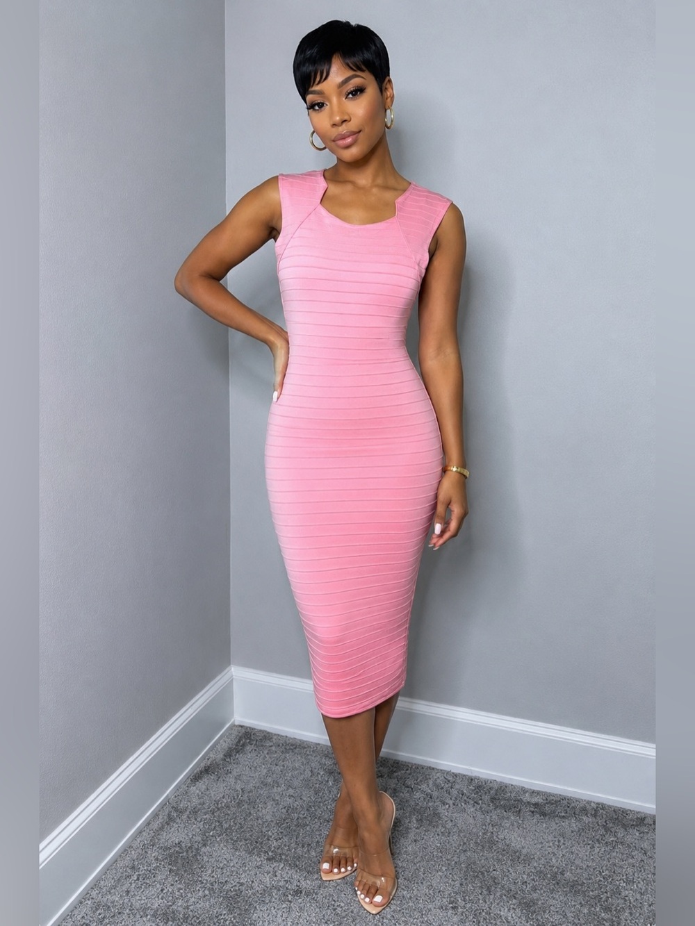 Pink Body con Sweet Heart Neck Line